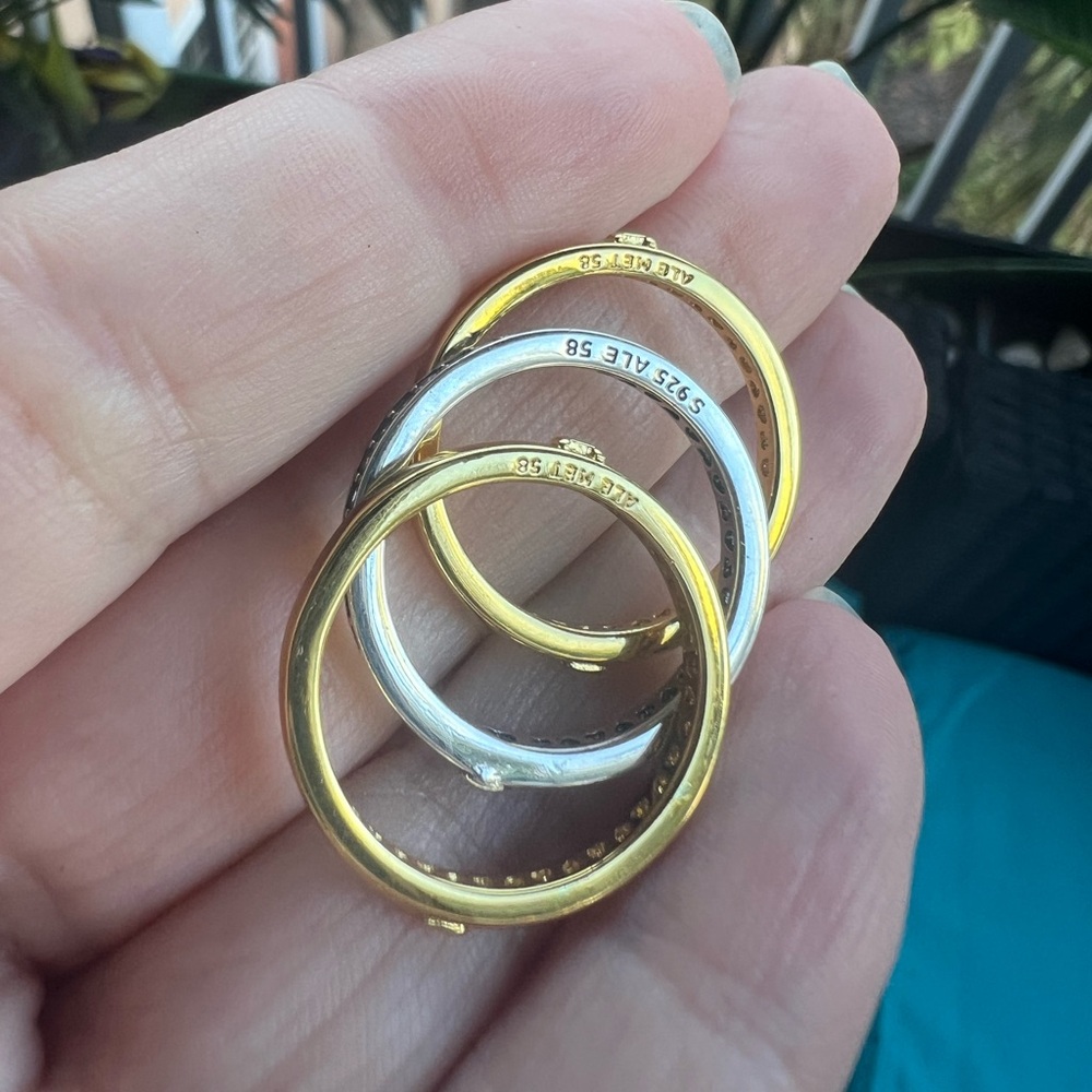 “Love U” Rings Trio in Size 8 - Picture 8 of 8